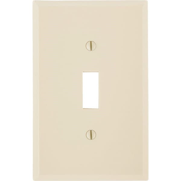 Leviton 1-Gang Smooth Plastic Mid-Way Toggle Switch Wall Plate, Ivory 020-80501-00I - main